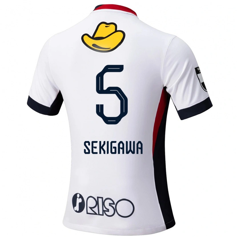 Danxen Uomo Maglia Ikuma Sekigawa #5 Bianco Nero Kit Gara Away 2025/26 Maglietta