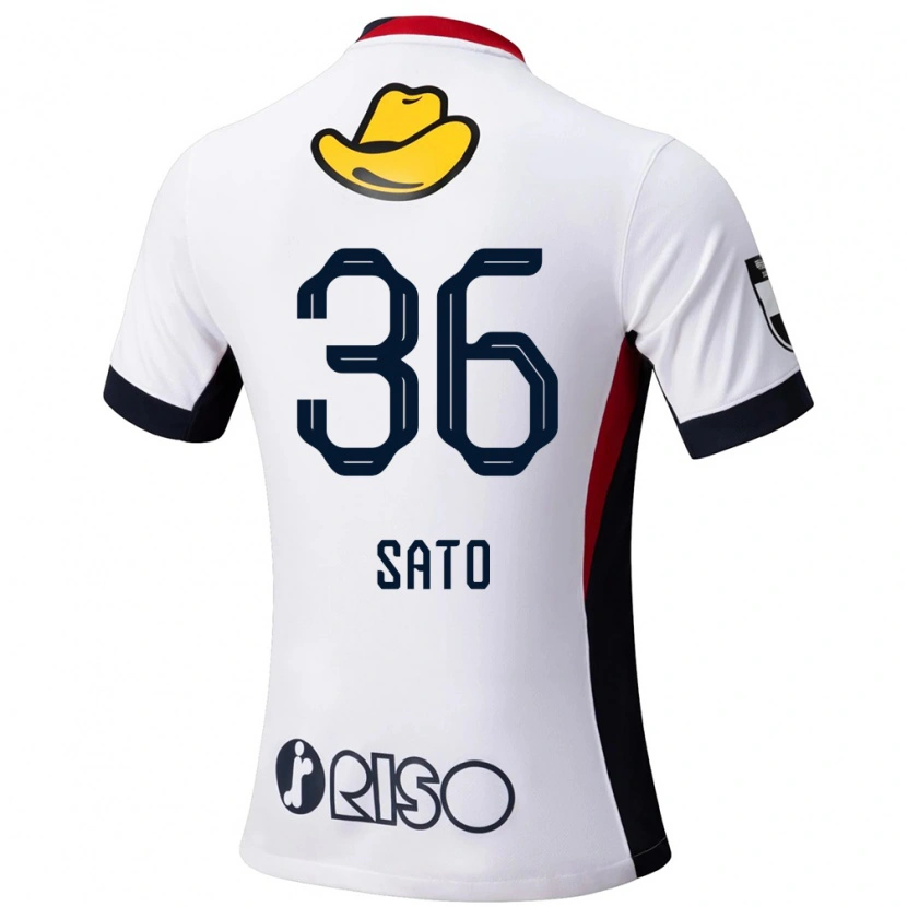 Danxen Uomo Maglia Mihiro Sato #36 Bianco Nero Kit Gara Away 2025/26 Maglietta