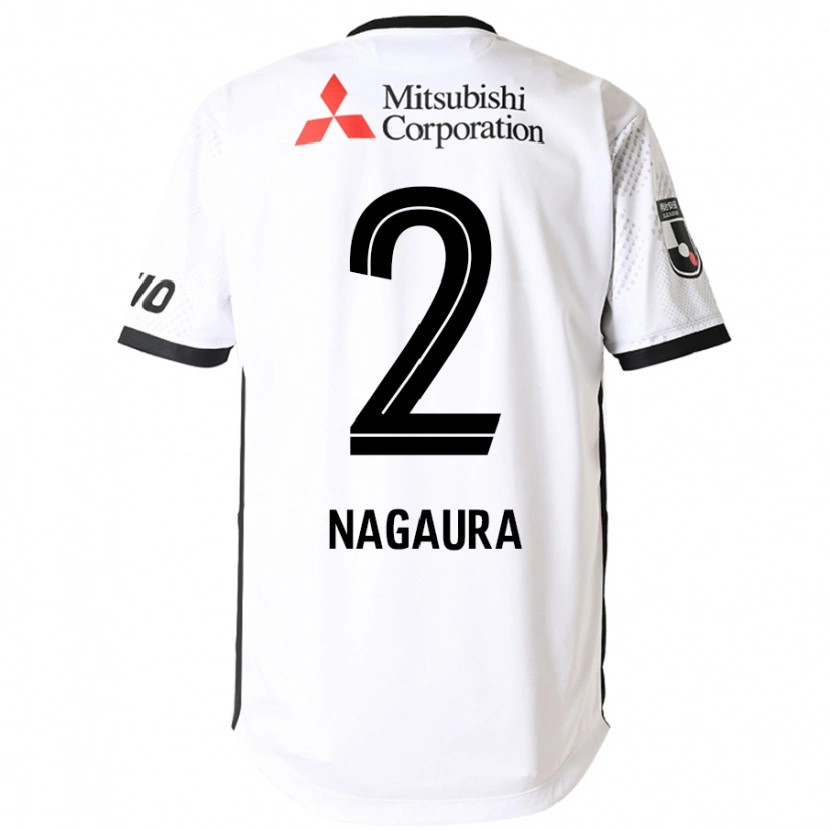 Danxen Uomo Maglia Koshi Nagaura #2 Bianco Nero Kit Gara Away 2025/26 Maglietta