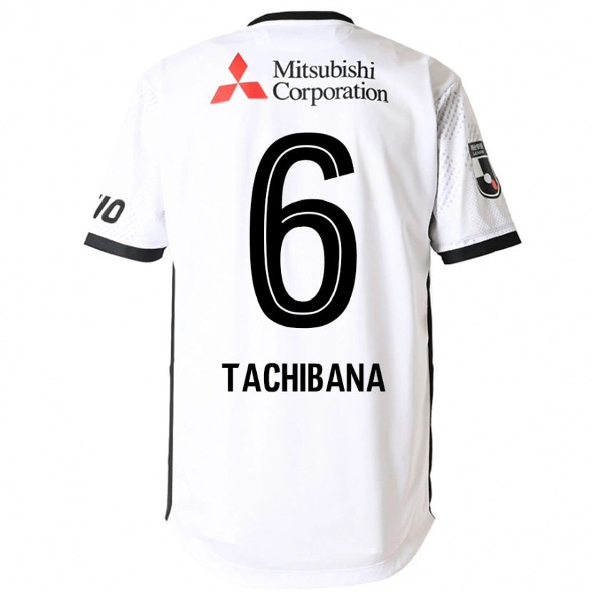 Danxen Uomo Maglia Keigo Tachibana #6 Bianco Nero Kit Gara Away 2025/26 Maglietta
