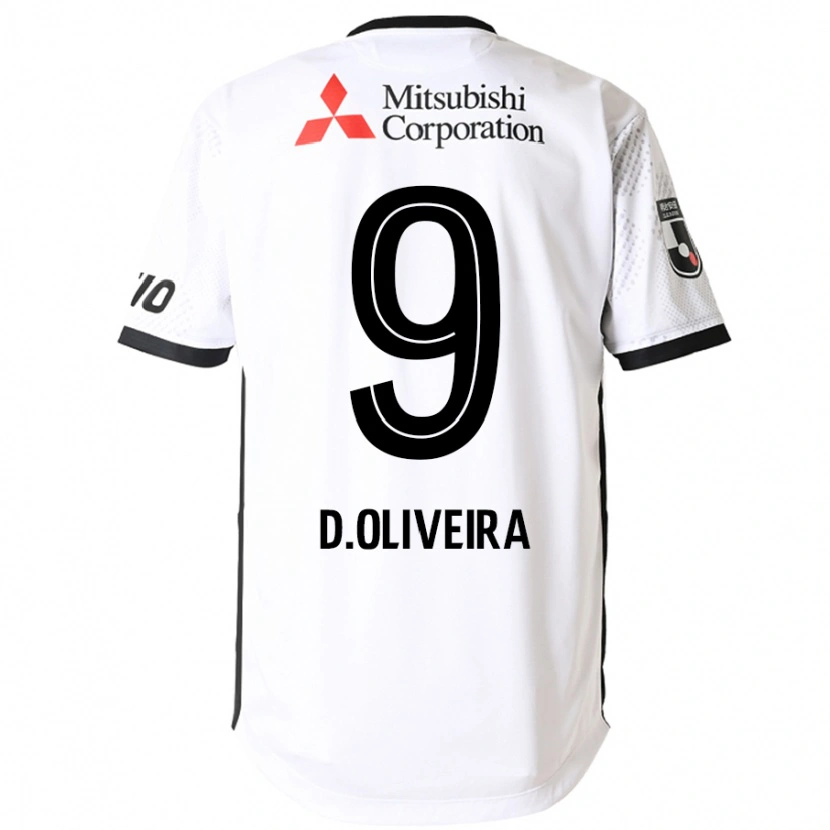 Danxen Uomo Maglia Diego Oliveira #9 Bianco Nero Kit Gara Away 2025/26 Maglietta