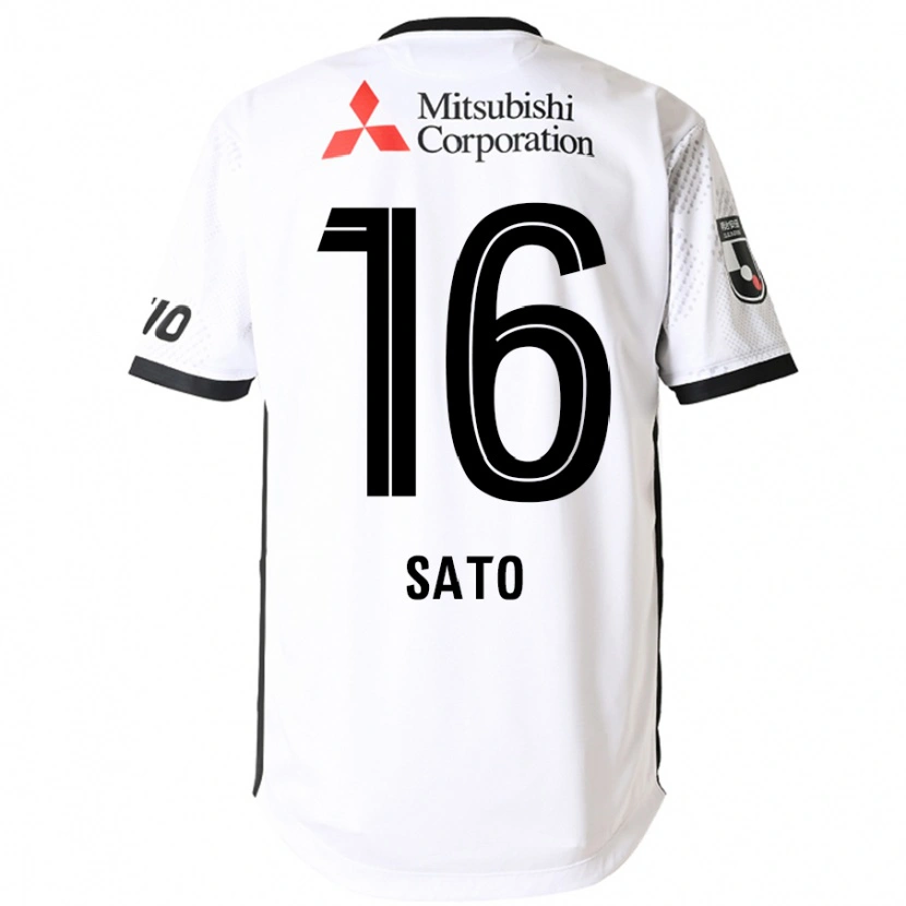 Danxen Uomo Maglia Kein Sato #16 Bianco Nero Kit Gara Away 2025/26 Maglietta