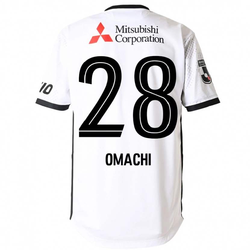 Danxen Uomo Maglia Shugo Omachi #28 Bianco Nero Kit Gara Away 2025/26 Maglietta