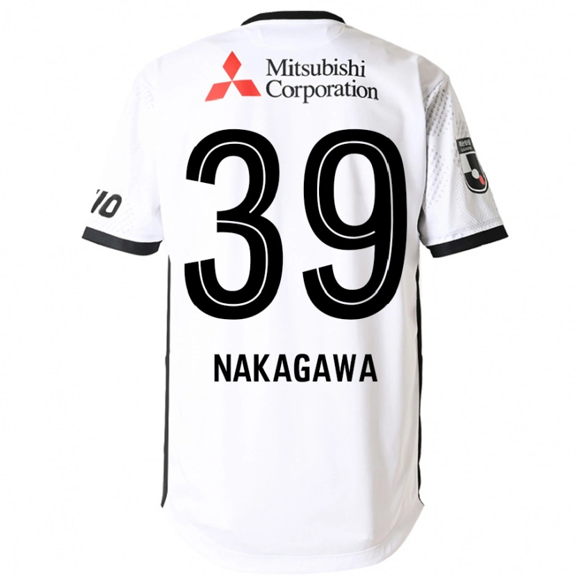 Danxen Uomo Maglia Teruhito Nakagawa #39 Bianco Nero Kit Gara Away 2025/26 Maglietta