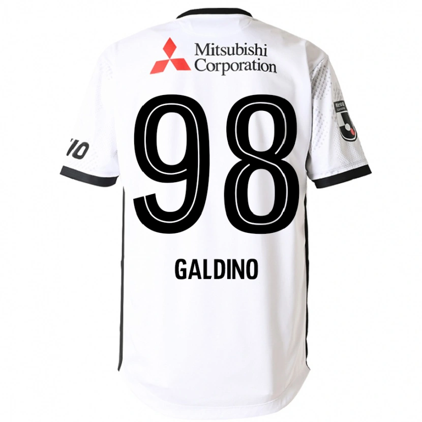 Danxen Uomo Maglia Everton Galdino #98 Bianco Nero Kit Gara Away 2025/26 Maglietta