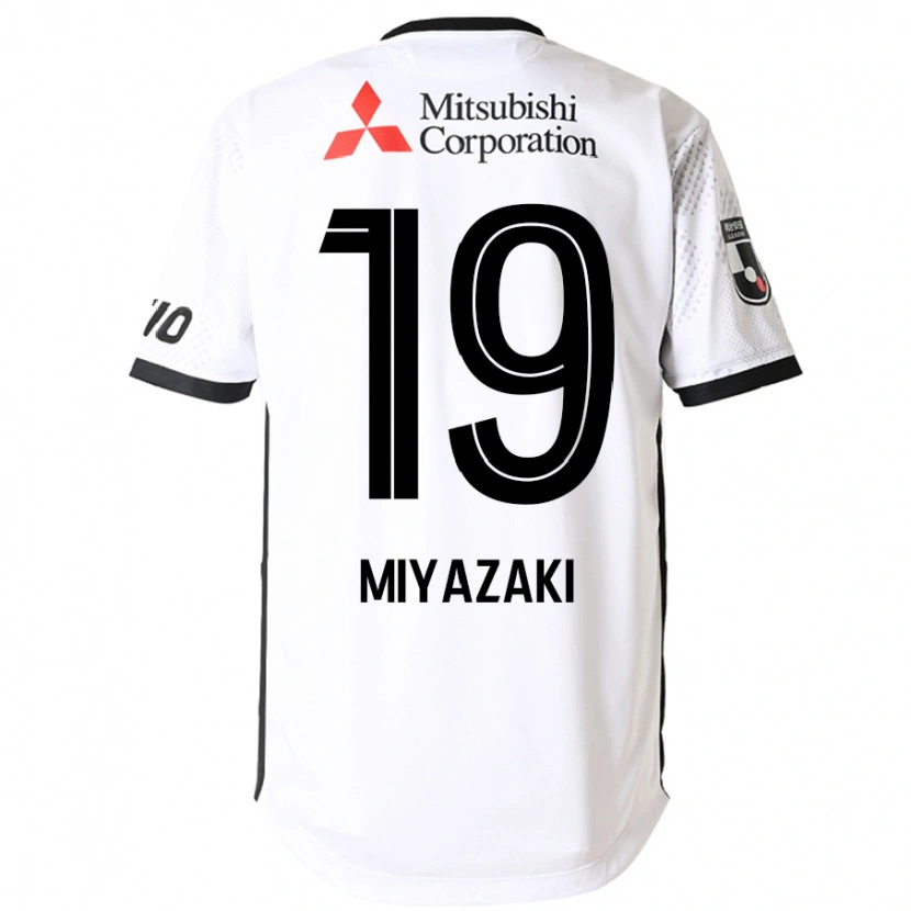 Danxen Uomo Maglia Kiwara Miyazaki #19 Bianco Nero Kit Gara Away 2025/26 Maglietta