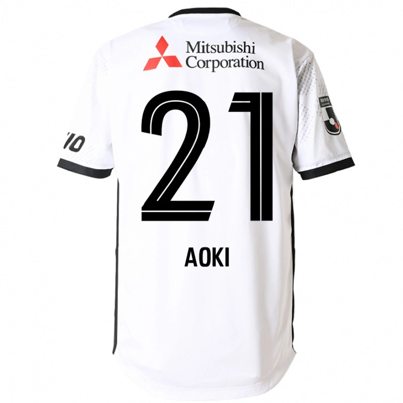 Danxen Uomo Maglia Takuya Aoki #21 Bianco Nero Kit Gara Away 2025/26 Maglietta