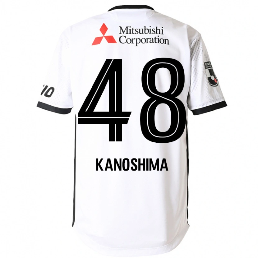 Danxen Uomo Maglia Yu Kanoshima #48 Bianco Nero Kit Gara Away 2025/26 Maglietta