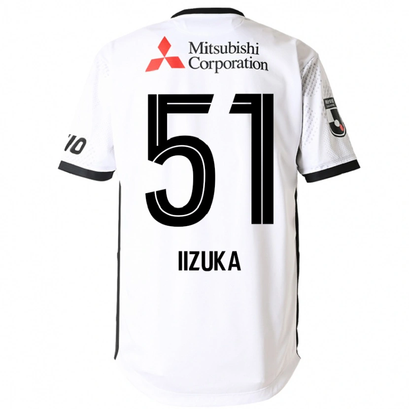 Danxen Uomo Maglia Yoshihito Iizuka #51 Bianco Nero Kit Gara Away 2025/26 Maglietta