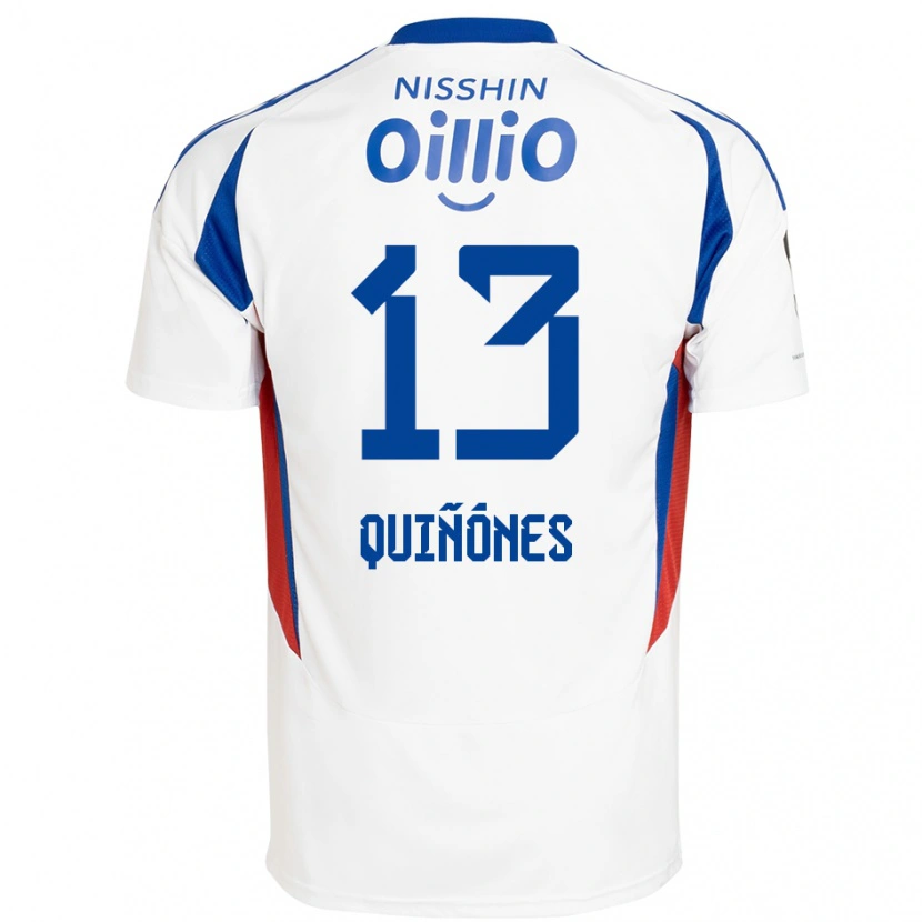 Danxen Uomo Maglia Jeison Quiñónes #13 Bianco Blu Royal Kit Gara Away 2025/26 Maglietta