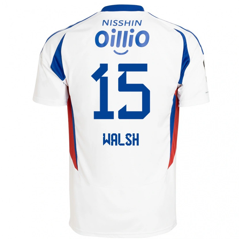 Danxen Uomo Maglia Sandy Walsh #15 Bianco Blu Royal Kit Gara Away 2025/26 Maglietta