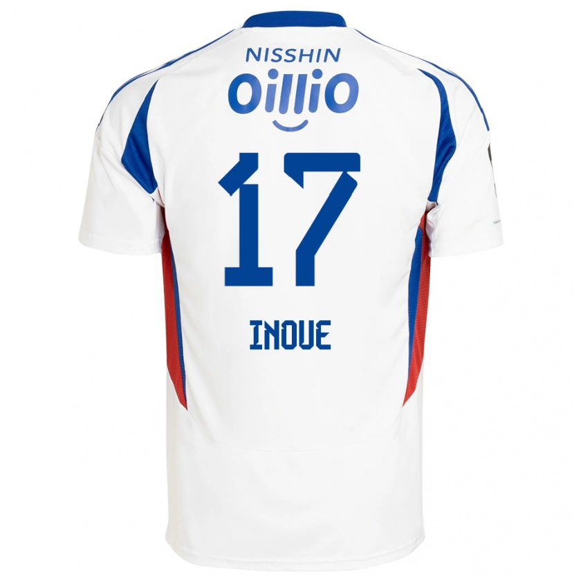 Danxen Uomo Maglia Kenta Inoue #17 Bianco Blu Royal Kit Gara Away 2025/26 Maglietta