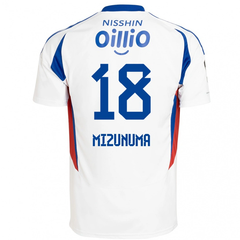 Danxen Uomo Maglia Kota Mizunuma #18 Bianco Blu Royal Kit Gara Away 2025/26 Maglietta