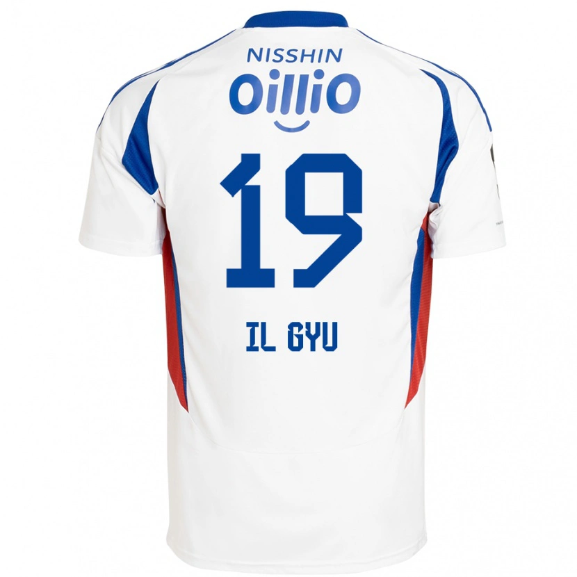 Danxen Uomo Maglia Il-Gyu Park #19 Bianco Blu Royal Kit Gara Away 2025/26 Maglietta