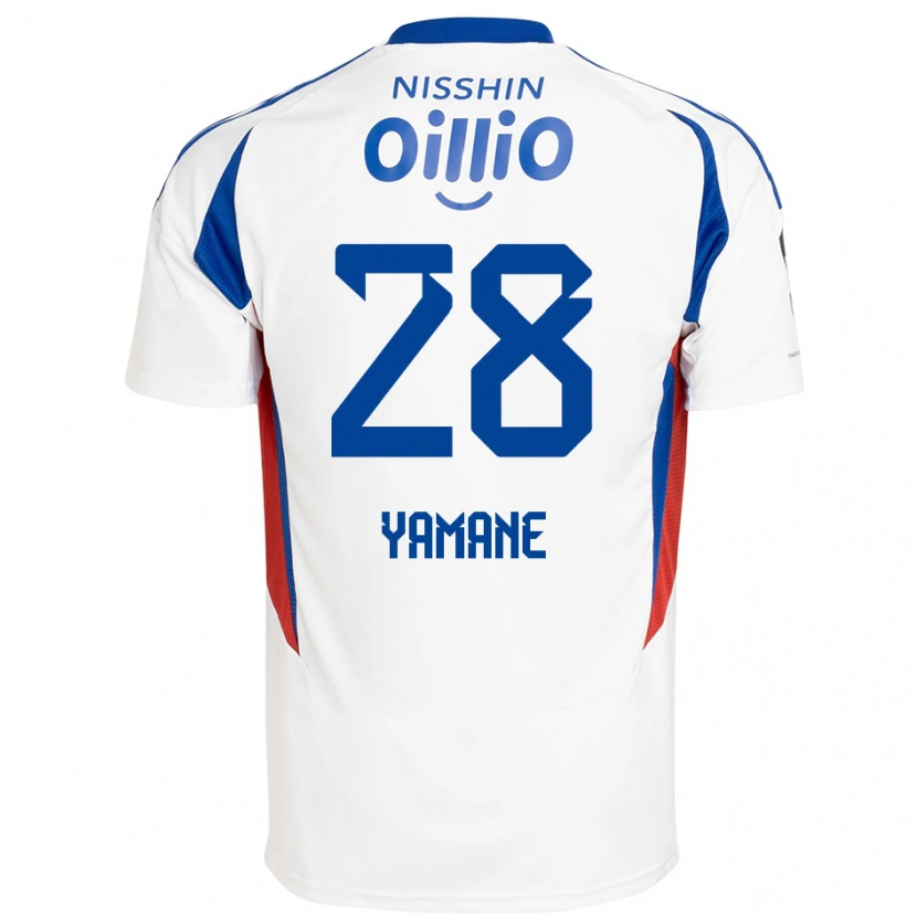 Danxen Uomo Maglia Riku Yamane #28 Bianco Blu Royal Kit Gara Away 2025/26 Maglietta