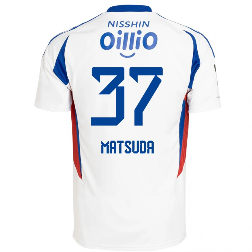 Danxen Uomo Maglia Eitaro Matsuda #37 Bianco Blu Royal Kit Gara Away 2025/26 Maglietta