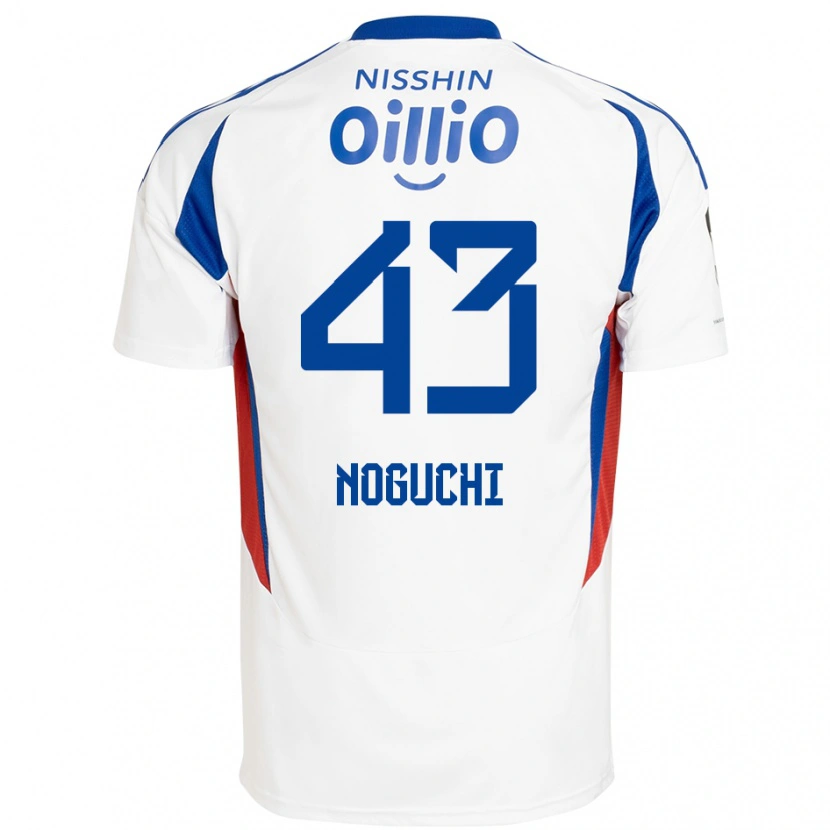 Danxen Uomo Maglia Reno Noguchi #43 Bianco Blu Royal Kit Gara Away 2025/26 Maglietta