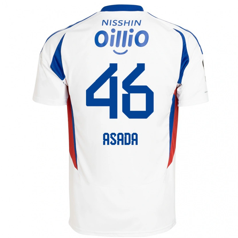 Danxen Uomo Maglia Hiroto Asada #46 Bianco Blu Royal Kit Gara Away 2025/26 Maglietta