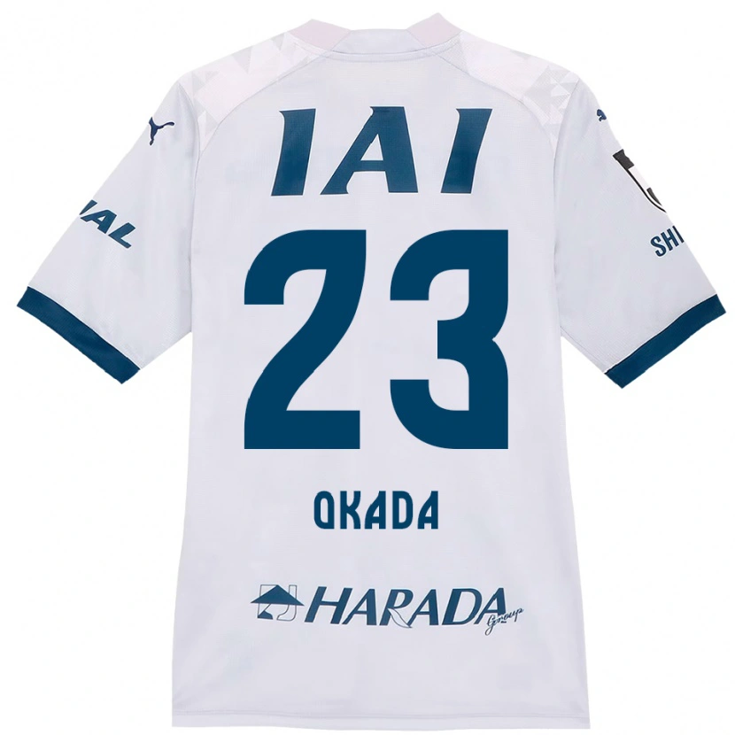 Danxen Uomo Maglia Shu Okada #23 Bianco Blu Royal Kit Gara Away 2025/26 Maglietta