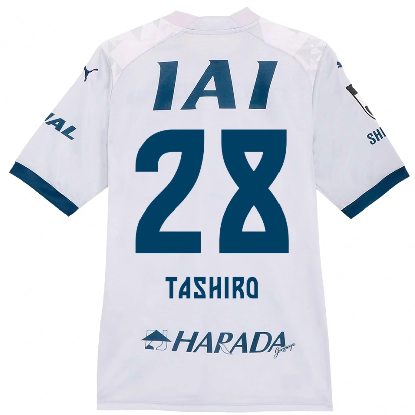 Danxen Uomo Maglia Hiroto Tashiro #28 Bianco Blu Royal Kit Gara Away 2025/26 Maglietta