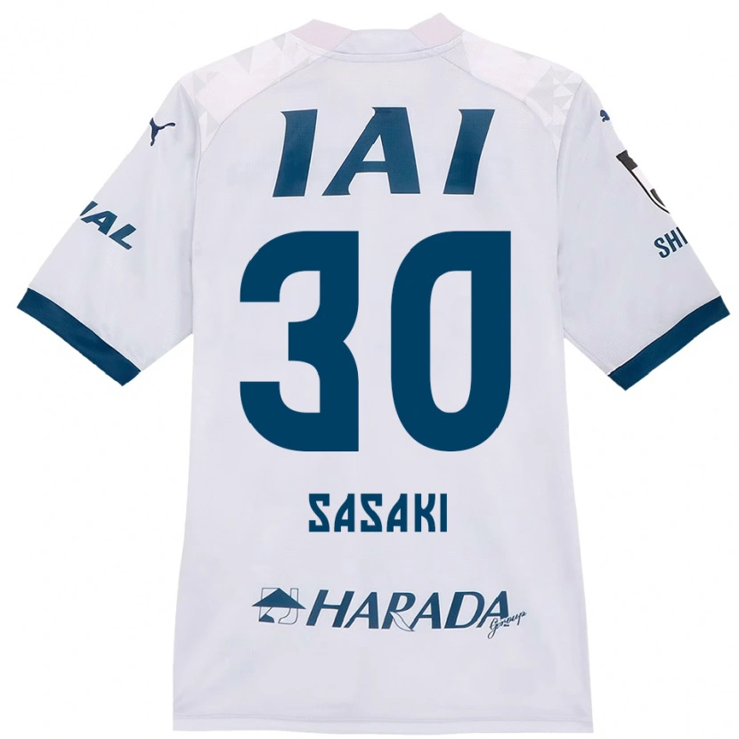Danxen Uomo Maglia Tomotaro Sasaki #30 Bianco Blu Royal Kit Gara Away 2025/26 Maglietta