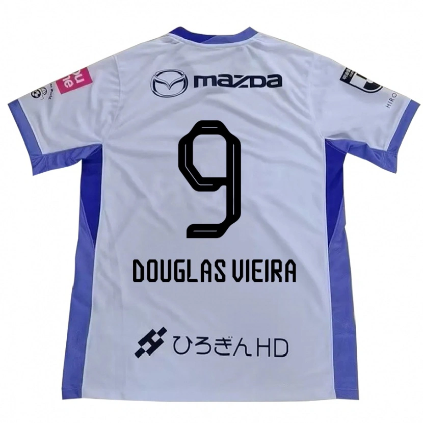 Danxen Uomo Maglia Douglas Vieira #9 Bianco Arancione Kit Gara Away 2025/26 Maglietta