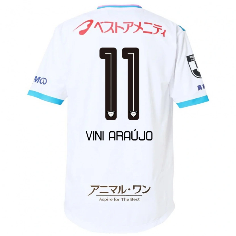 Danxen Uomo Maglia Vinícius Araújo #11 Bianco Rosa Kit Gara Away 2025/26 Maglietta