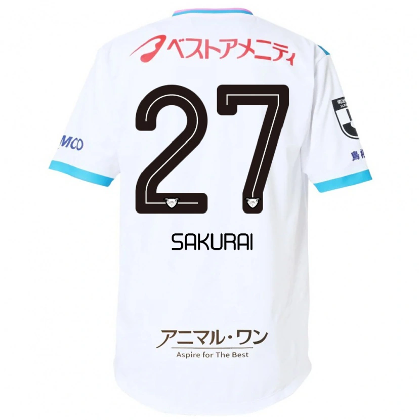 Danxen Uomo Maglia Tatsunori Sakurai #27 Bianco Rosa Kit Gara Away 2025/26 Maglietta