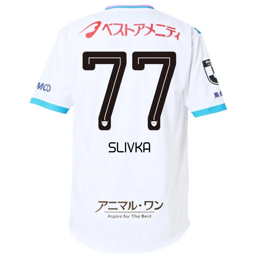 Danxen Uomo Maglia Vykintas Slivka #77 Bianco Rosa Kit Gara Away 2025/26 Maglietta