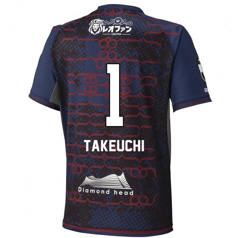 Danxen Uomo Maglia Ryuma Takeuchi #1 Blu Rosso Kit Gara Away 2025/26 Maglietta