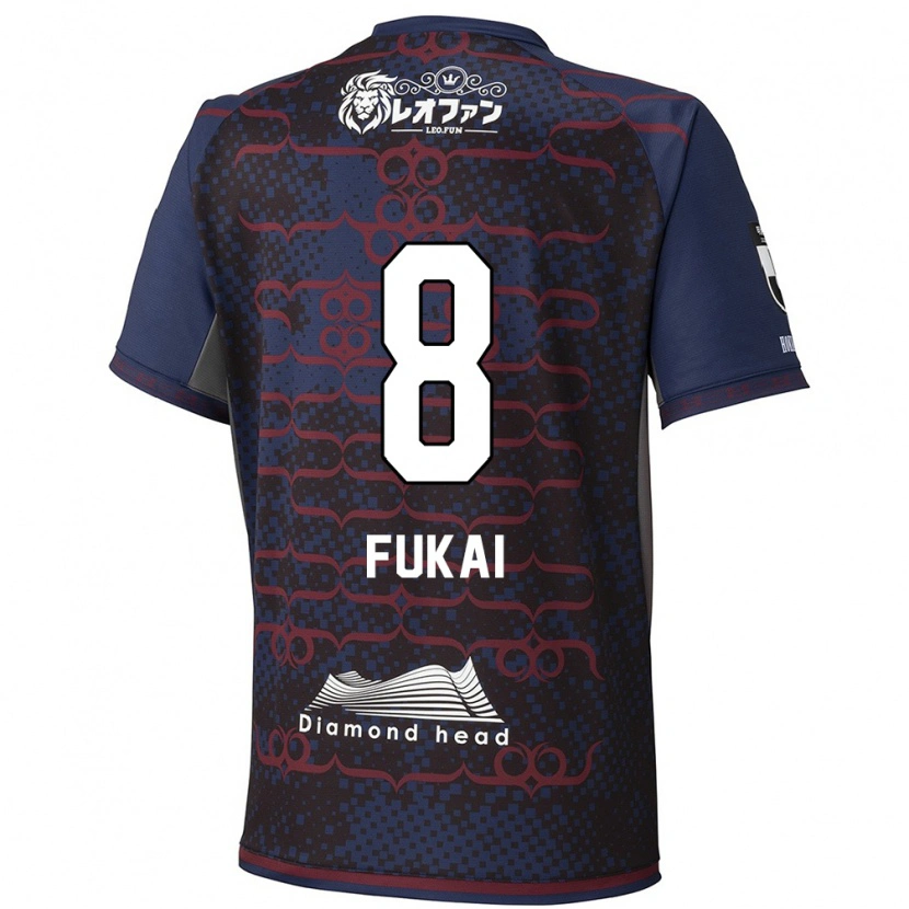 Danxen Uomo Maglia Kazuki Fukai #8 Blu Rosso Kit Gara Away 2025/26 Maglietta