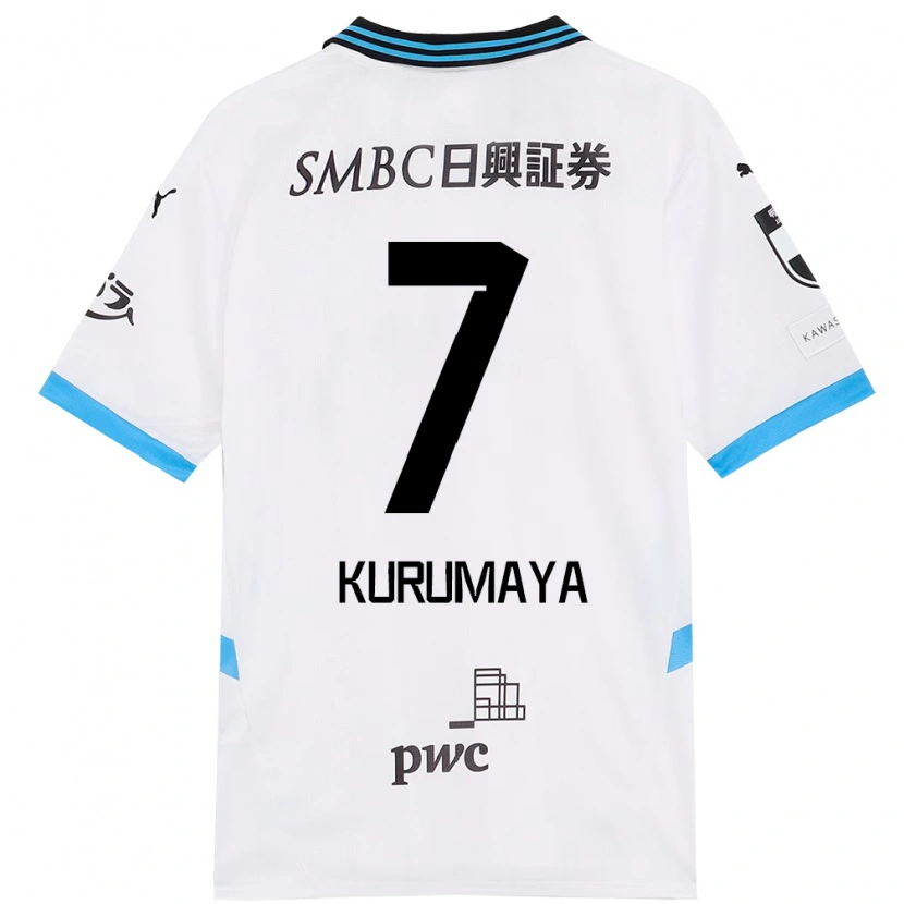 Danxen Uomo Maglia Shintaro Kurumaya #7 Bianco Azzurro Cielo Kit Gara Away 2025/26 Maglietta