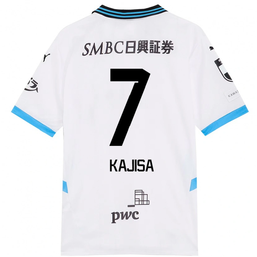 Danxen Uomo Maglia Umi Kajisa #7 Bianco Azzurro Cielo Kit Gara Away 2025/26 Maglietta