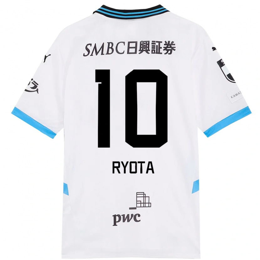 Danxen Uomo Maglia Ryota Oshima #10 Bianco Azzurro Cielo Kit Gara Away 2025/26 Maglietta