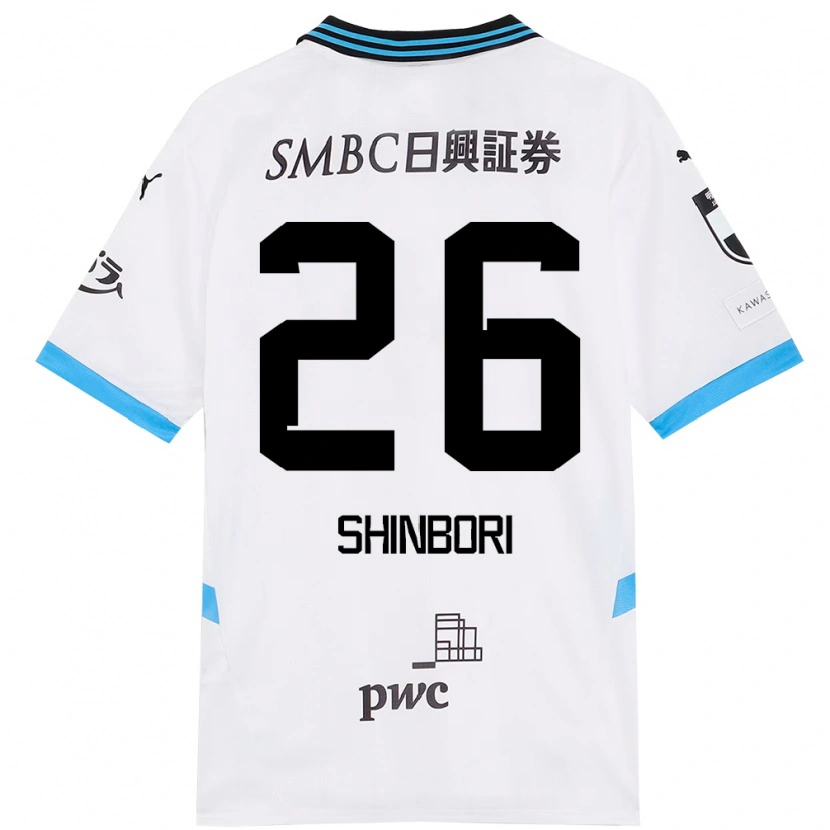 Danxen Uomo Maglia Kakeru Shinbori #26 Bianco Azzurro Cielo Kit Gara Away 2025/26 Maglietta