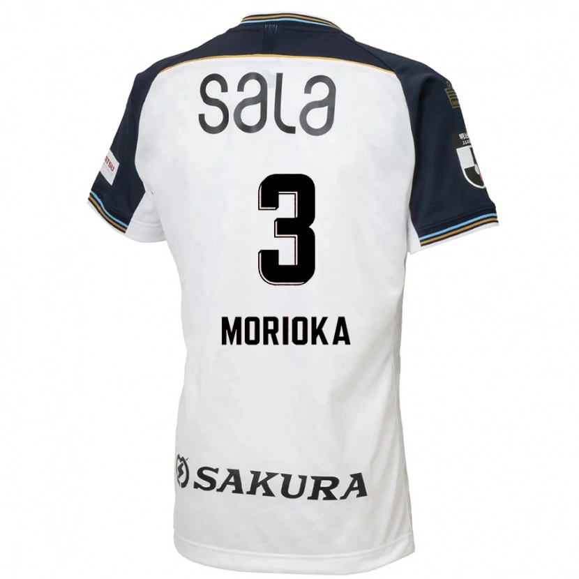 Danxen Uomo Maglia Riku Morioka #3 Bianco Nero Kit Gara Away 2025/26 Maglietta