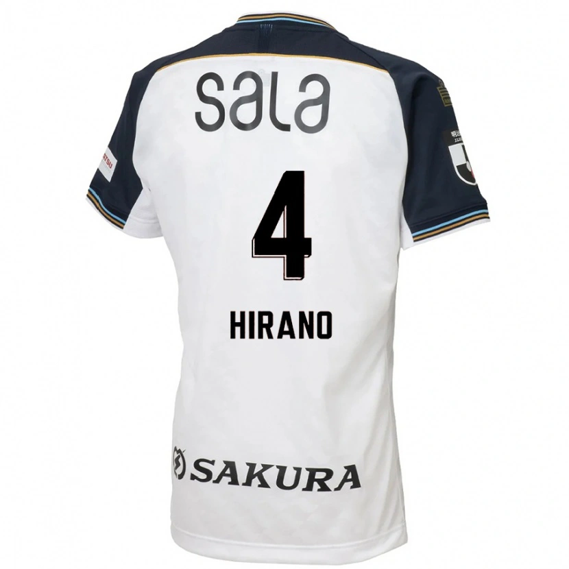Danxen Uomo Maglia Rion Hirano #4 Bianco Nero Kit Gara Away 2025/26 Maglietta