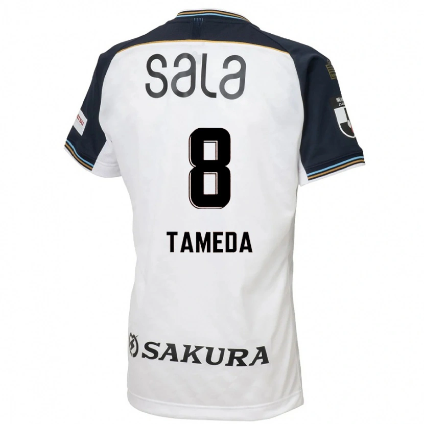 Danxen Uomo Maglia Hirotaka Tameda #8 Bianco Nero Kit Gara Away 2025/26 Maglietta
