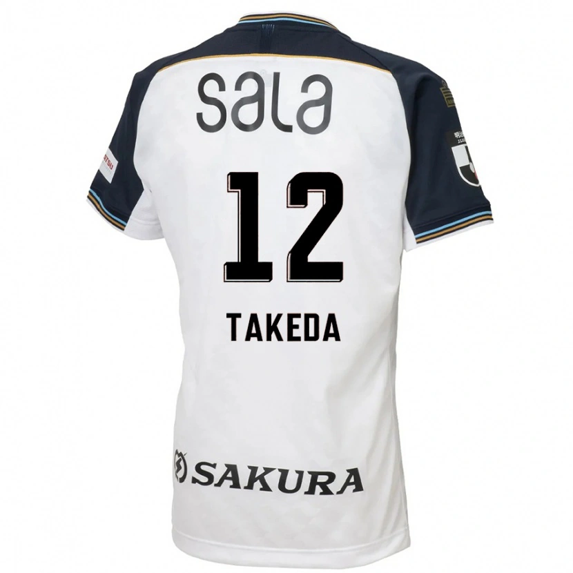 Danxen Uomo Maglia Yusei Takeda #12 Bianco Nero Kit Gara Away 2025/26 Maglietta
