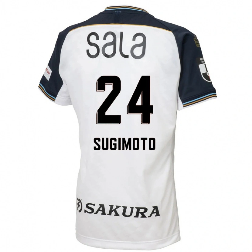 Danxen Uomo Maglia Mitsuki Sugimoto #24 Bianco Nero Kit Gara Away 2025/26 Maglietta