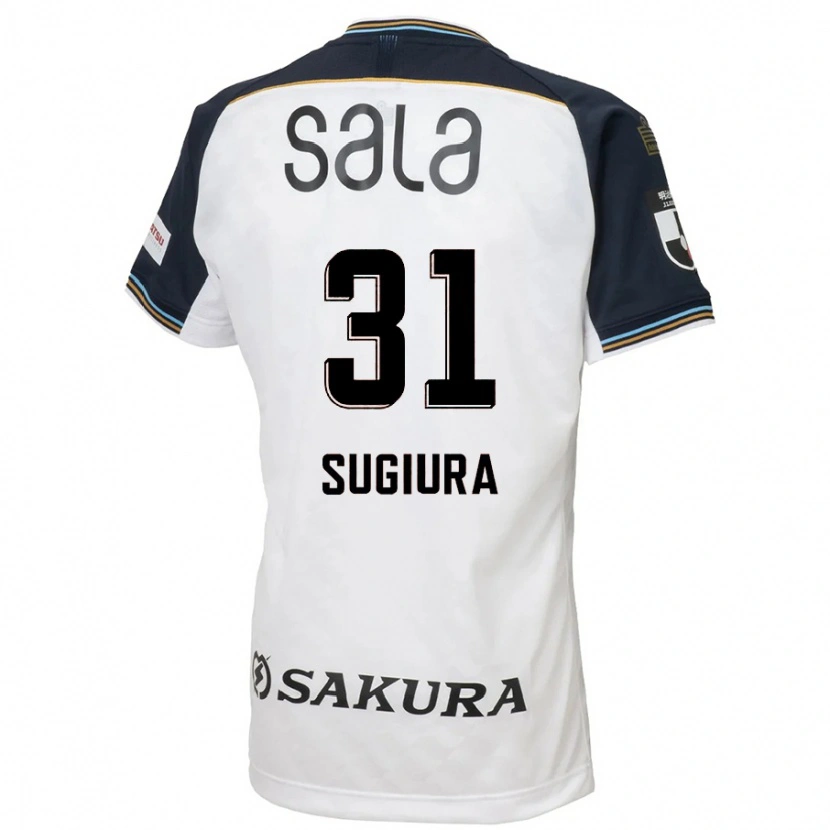 Danxen Uomo Maglia Rinnosuke Sugiura #31 Bianco Nero Kit Gara Away 2025/26 Maglietta