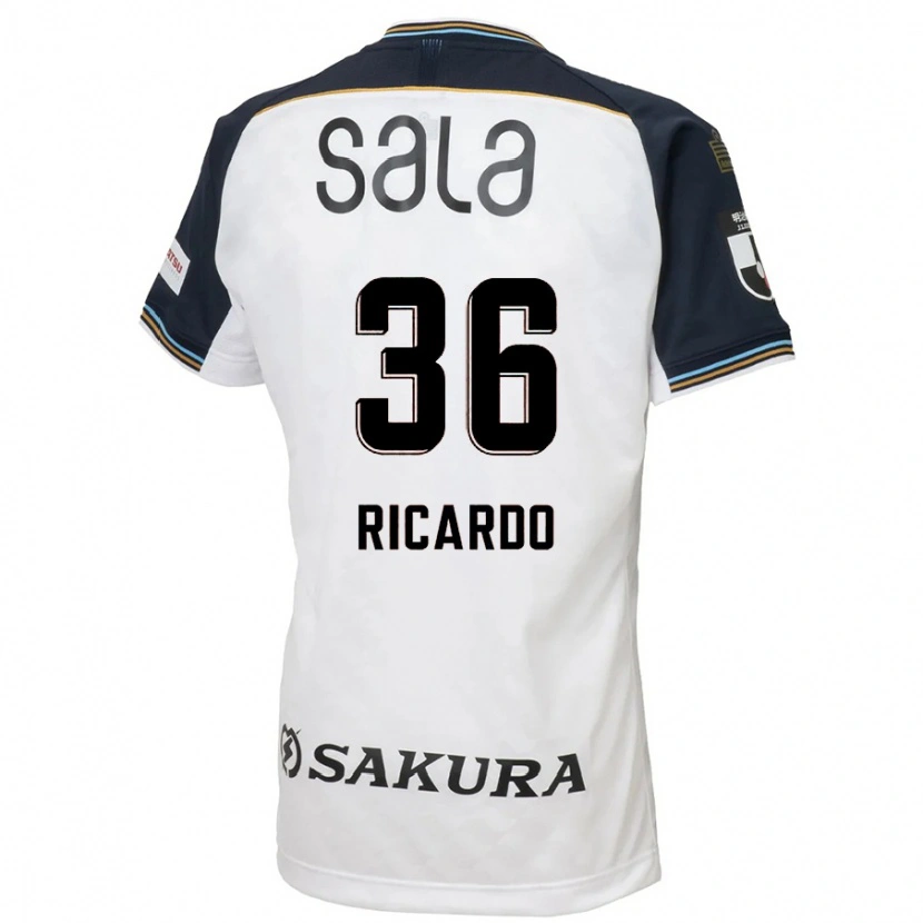 Danxen Uomo Maglia Ricardo Graça #36 Bianco Nero Kit Gara Away 2025/26 Maglietta