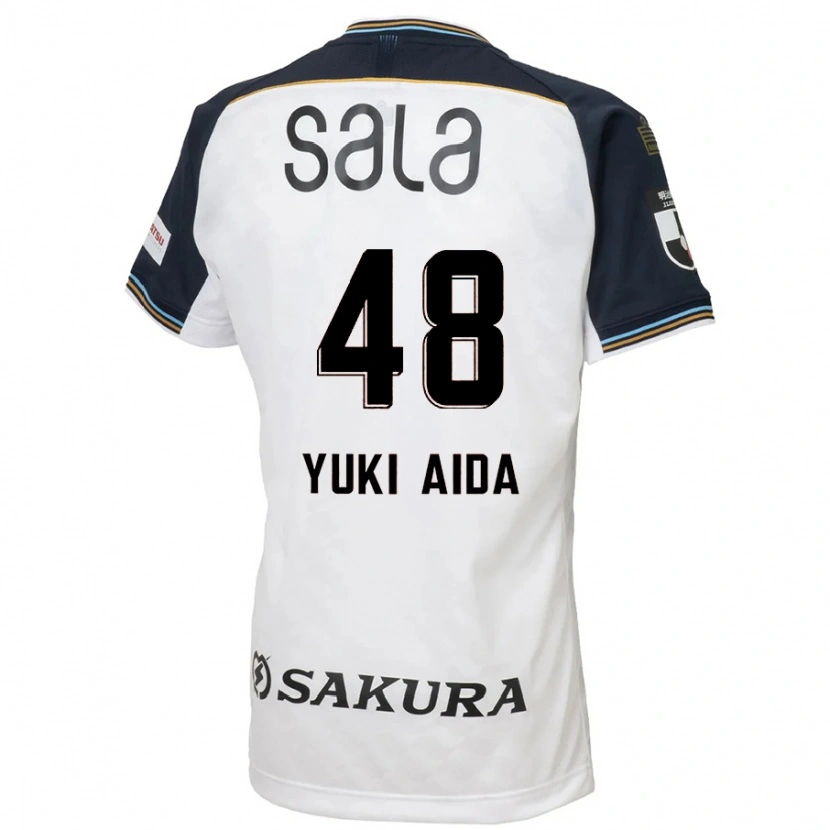 Danxen Uomo Maglia Yuki Aida #48 Bianco Nero Kit Gara Away 2025/26 Maglietta