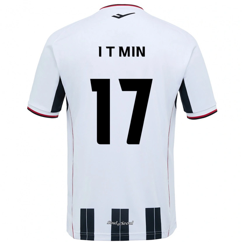 Danxen Uomo Maglia Tae-In Min #17 Bianco Nero Kit Gara Away 2025/26 Maglietta
