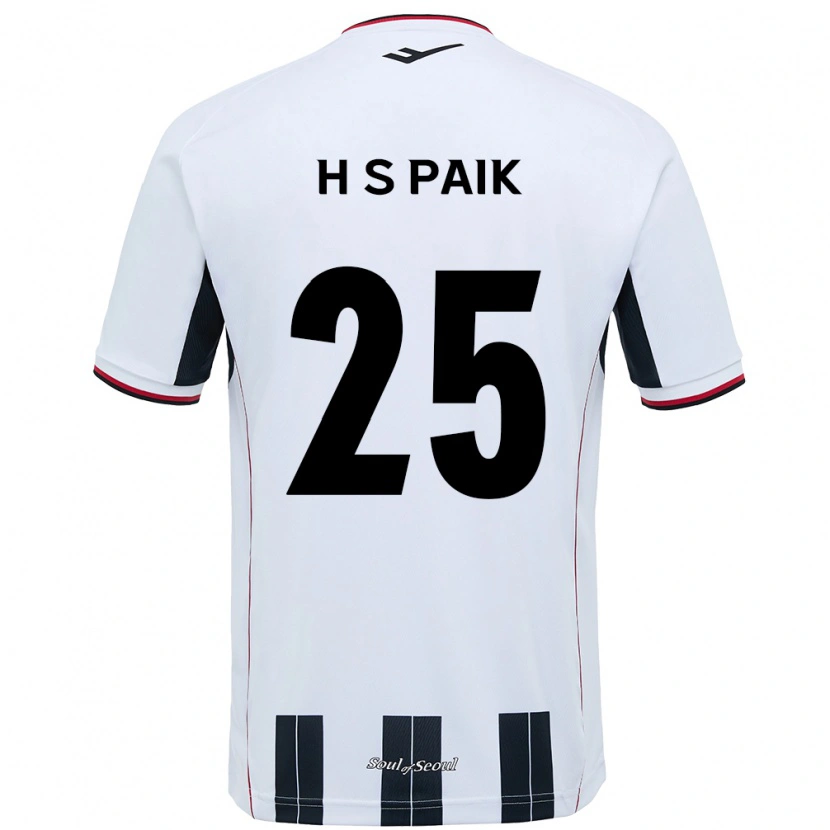 Danxen Uomo Maglia Sang-Hoon Paik #25 Bianco Nero Kit Gara Away 2025/26 Maglietta