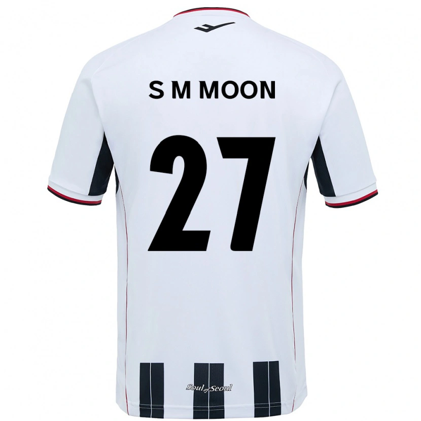 Danxen Uomo Maglia Seon-Min Moon #27 Bianco Nero Kit Gara Away 2025/26 Maglietta
