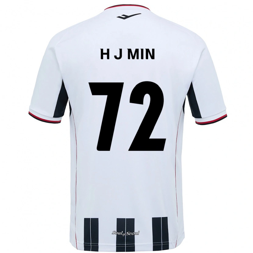 Danxen Uomo Maglia Ji-Hoon Min #72 Bianco Nero Kit Gara Away 2025/26 Maglietta