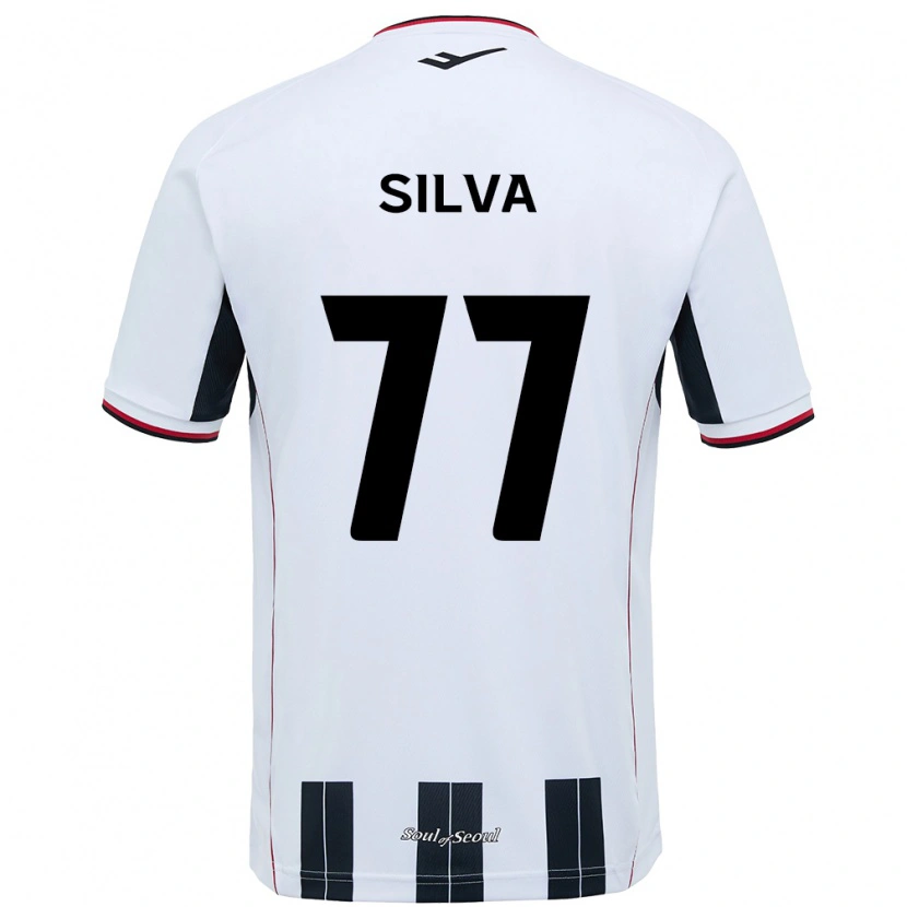 Danxen Uomo Maglia Lucas Silva #77 Bianco Nero Kit Gara Away 2025/26 Maglietta