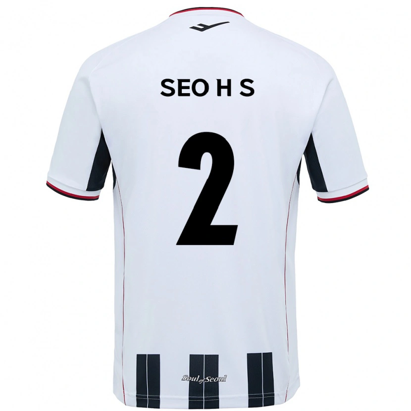 Danxen Uomo Maglia Seo Hyeon-Suk #2 Bianco Nero Kit Gara Away 2025/26 Maglietta