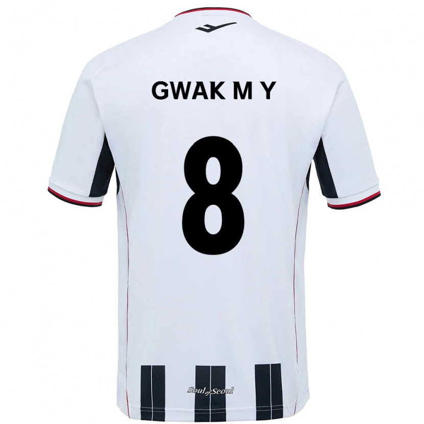 Danxen Uomo Maglia Gwak Min-Young #8 Bianco Nero Kit Gara Away 2025/26 Maglietta